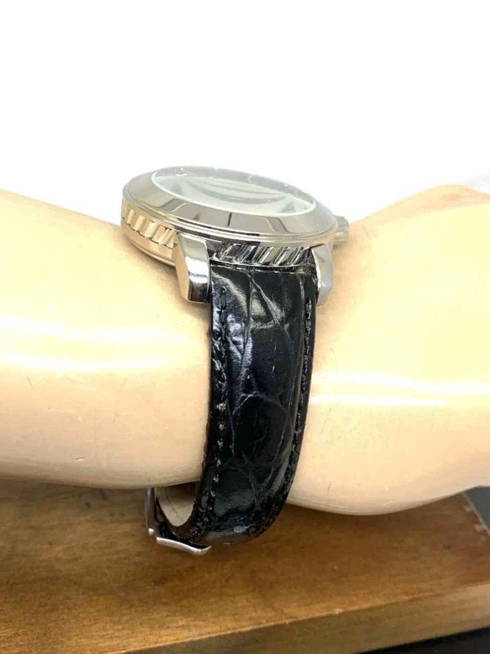 Duboule Men's Watch 2491-3 Automatic Black Dial Date Leather Strap 41mm